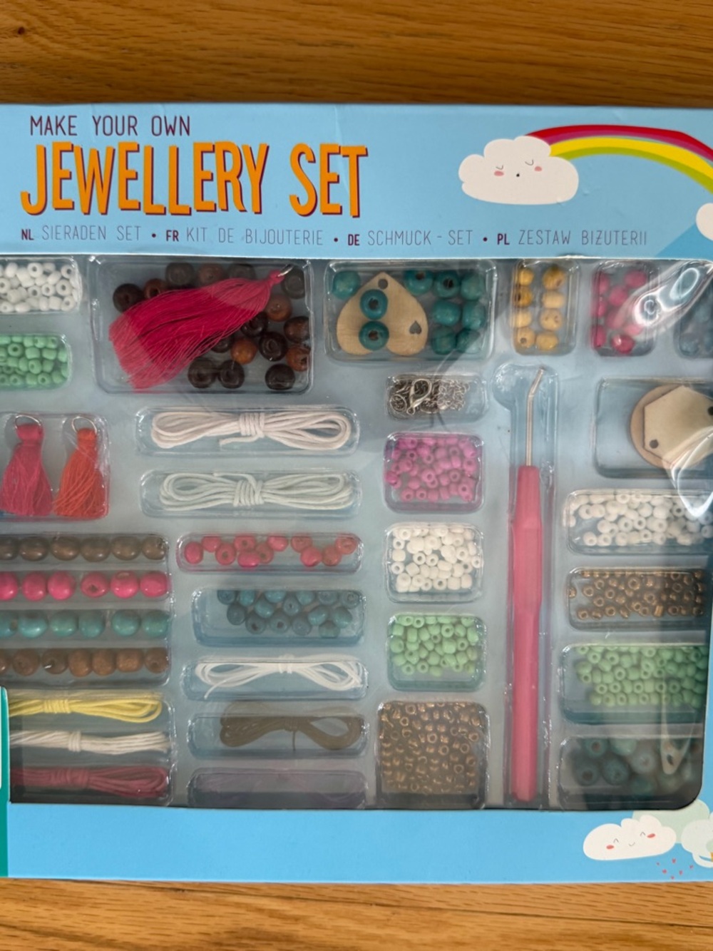 Source Unknown Make Your Own Jewellery Set - blue, pink, teal, white, brown